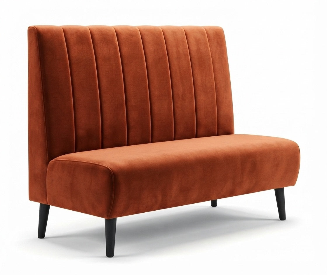 Banquette Bellagio – Couture verticale & velours Casino Terracotta