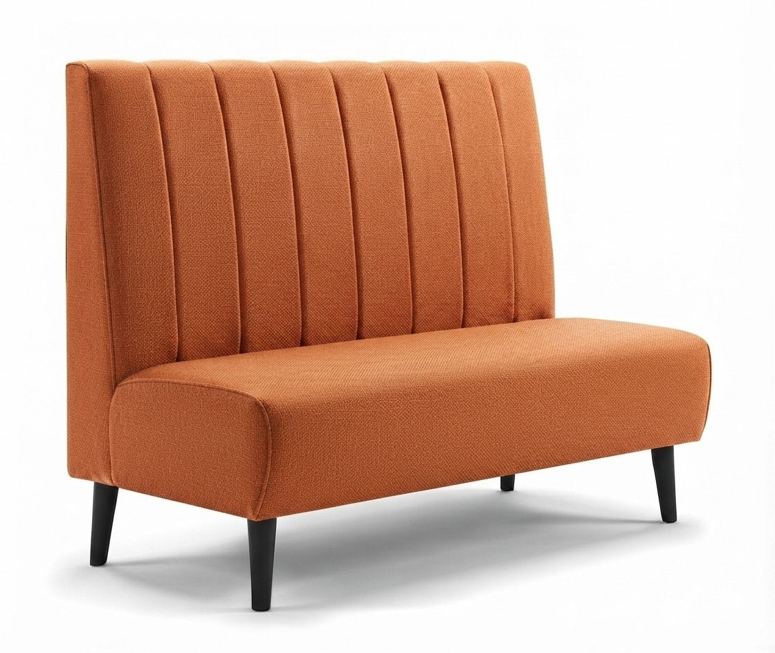 Banquette Bellagio – Couture verticale & tissu Gava 56 cuivre sur mesure