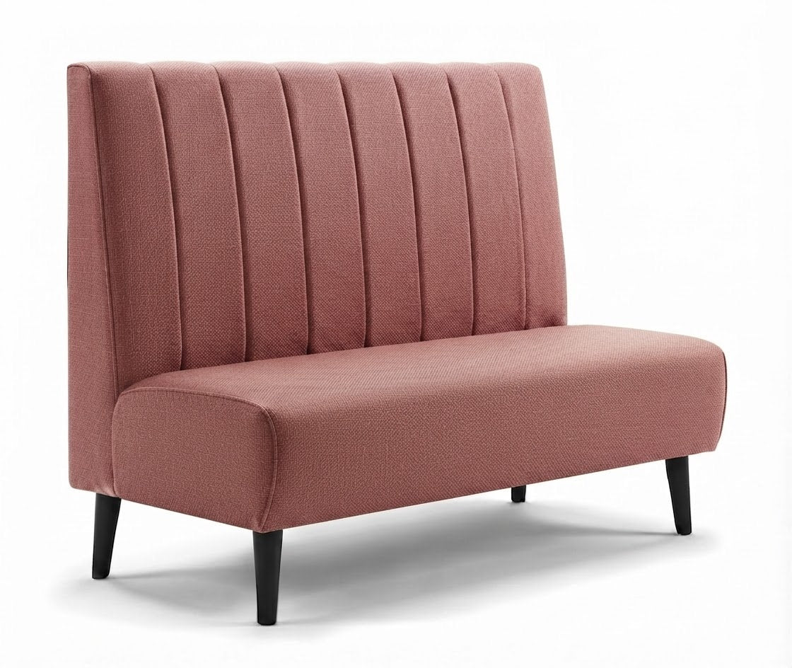 Banquette Bellagio – Couture verticale & tissu Gava 58 rose indien sur mesure