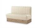 Banquette Bergamo en similicuir Arizona Beige Butterfly – Coutures verticales et plinthe bois 20 cm