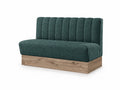 Banquette Bergamo en tissu Gava 75 – Coutures verticales et plinthe bois 20 cm