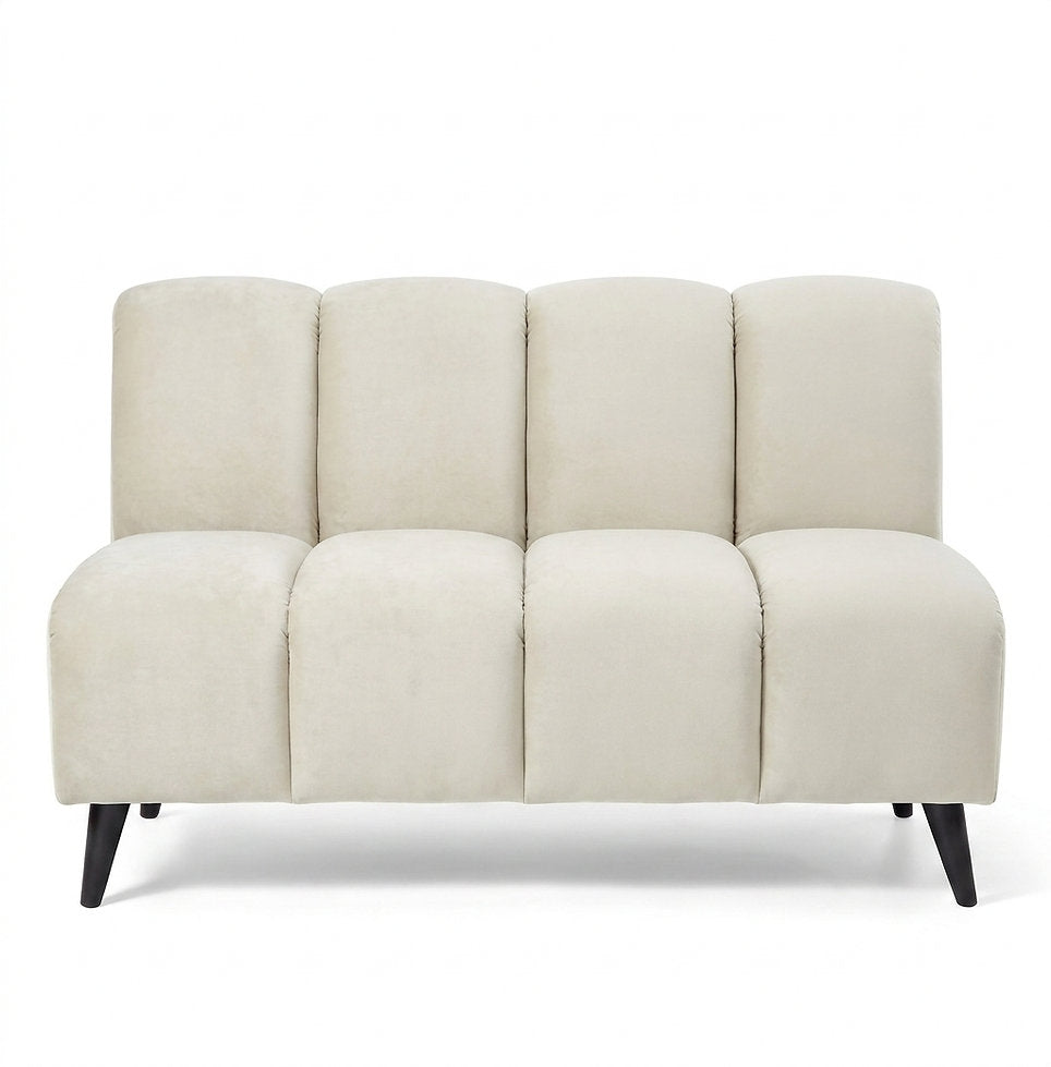 Banquette Cocoon – Velours crème personnalisable