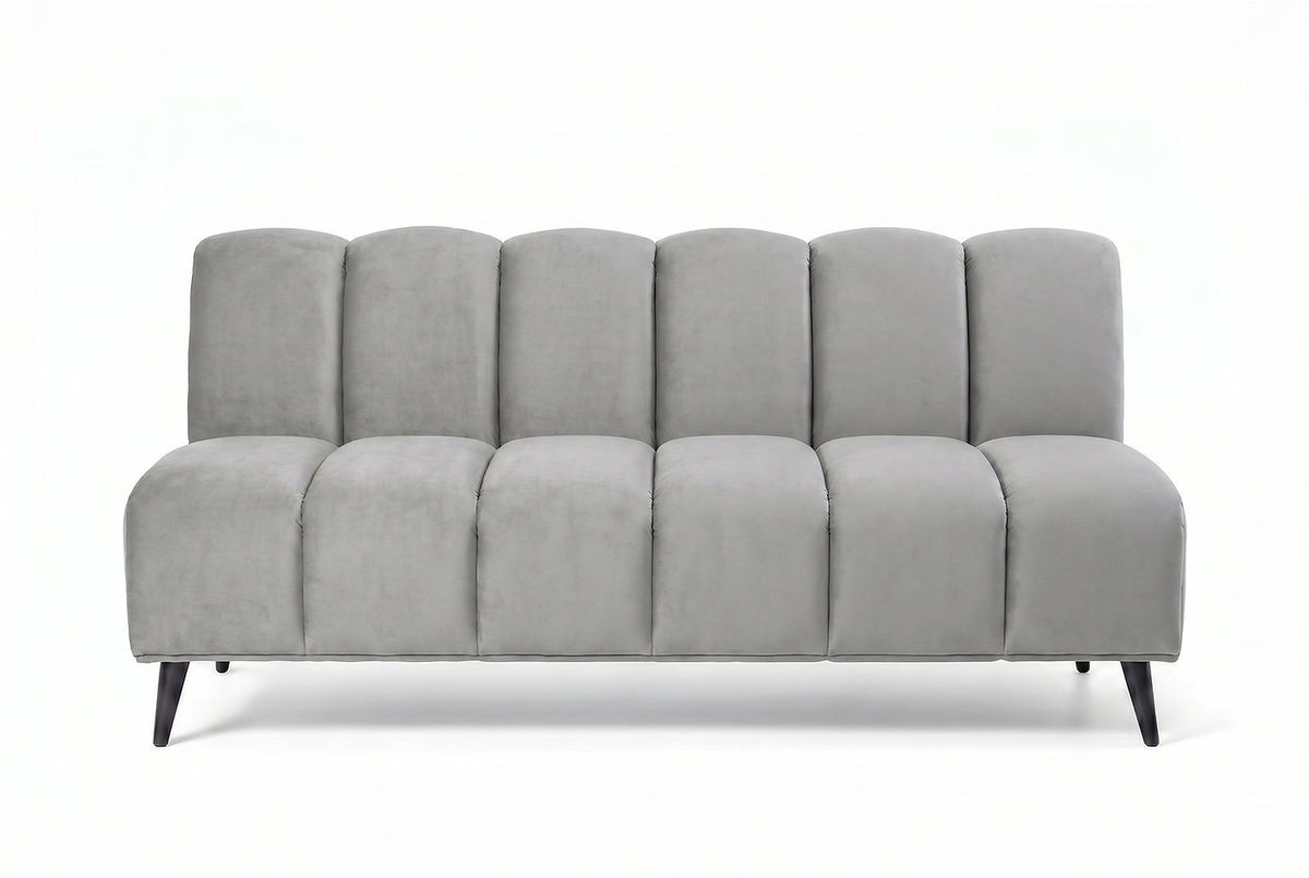 Banquette Cocoon – Velours gris clair personnalisable