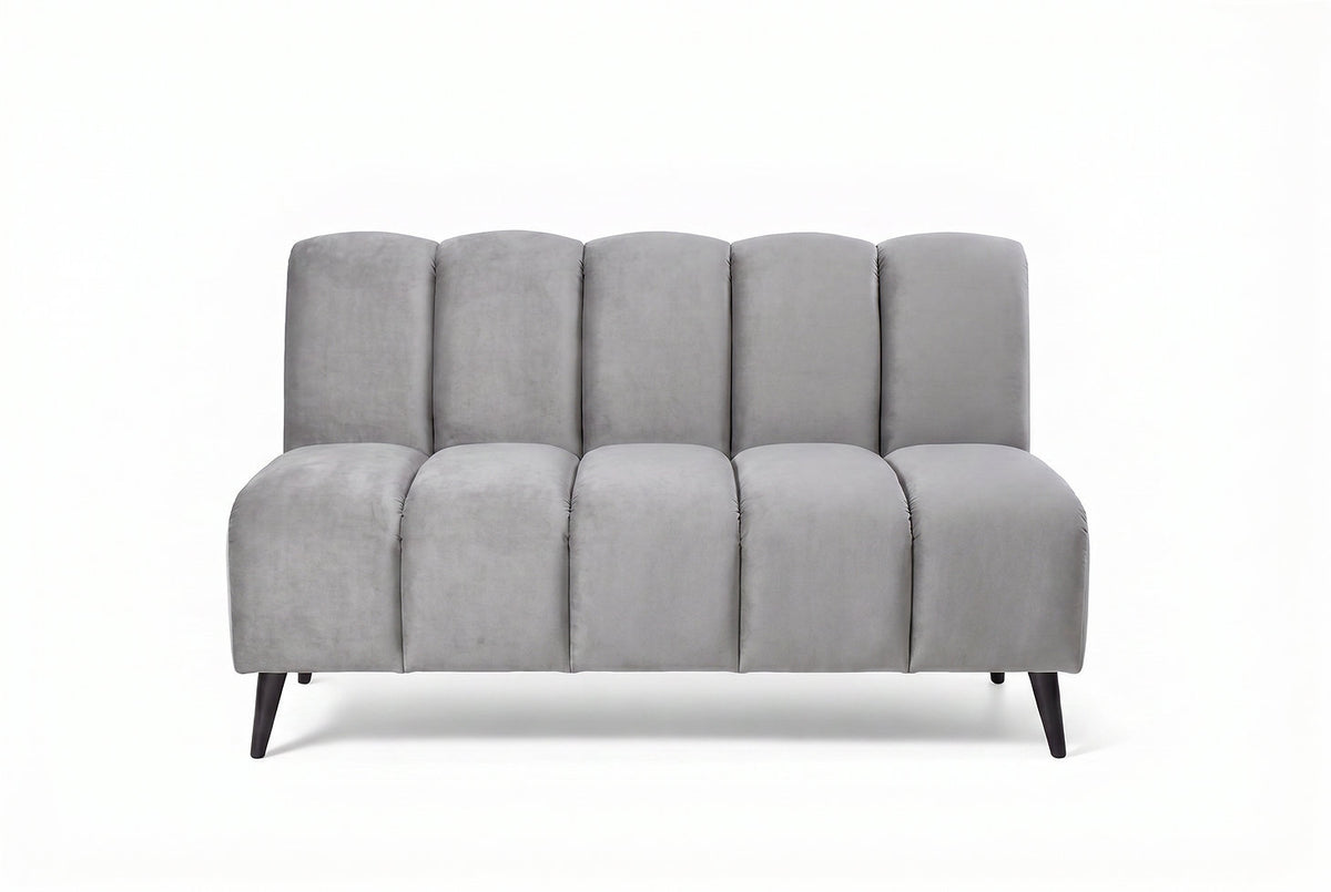 Banquette Cocoon – Velours gris clair personnalisable