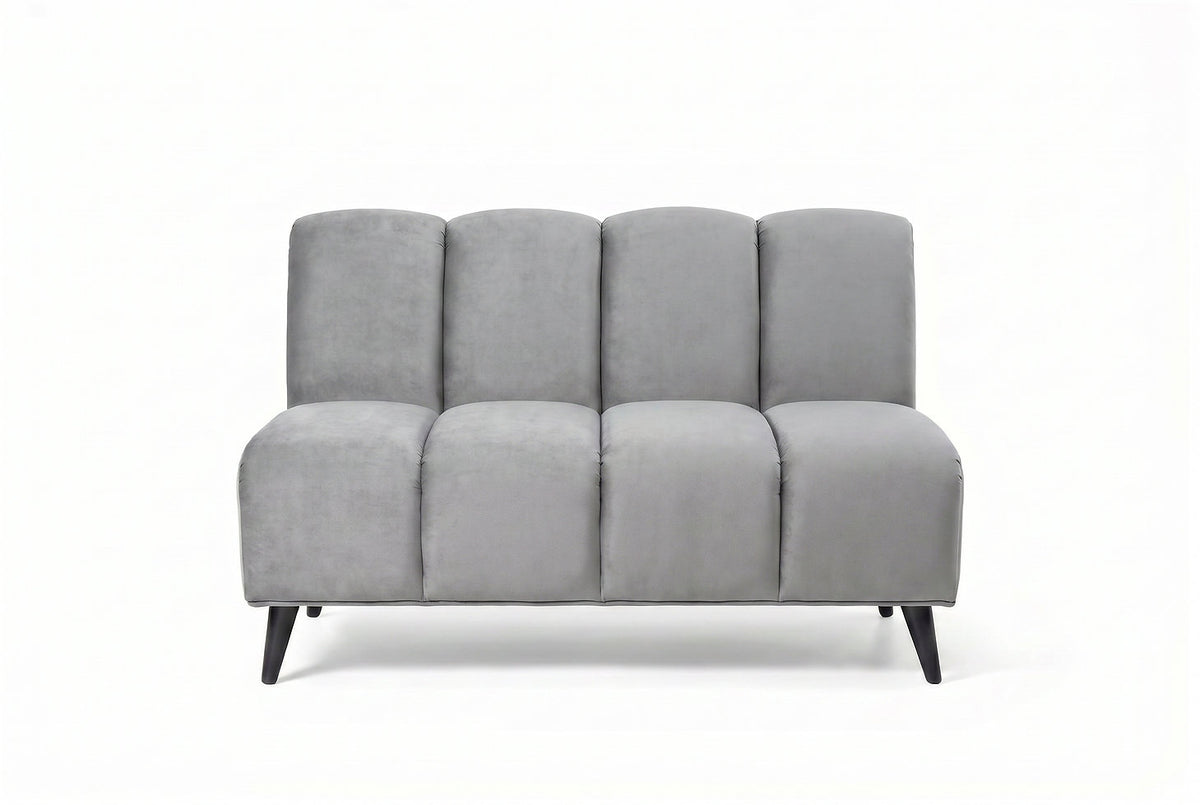 Banquette Cocoon – Velours gris clair personnalisable