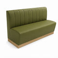 Banquette Rivoli en similicuir Arizona avocat — Coutures verticales et plinthe bois