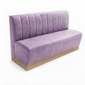 Banquette Rivoli en velours Casino Light Violet — Coutures verticales et plinthe bois