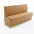 Banquette Treviso en similicuir Arizona Caramel – Dossier lisse et plinthe bois 10 cm