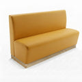 Banquette Treviso en similicuir Arizona Moutarde – Dossier lisse et plinthe bois 10 cm