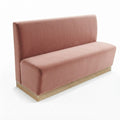 Banquette Treviso en velours Casino Saumon – Dossier lisse et plinthe bois 10 cm