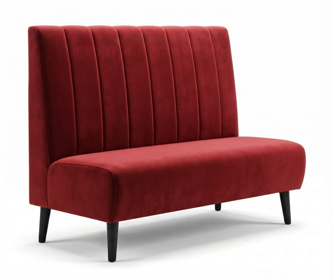 Banquette Bellagio – Couture verticale & velours Casino Deep Red