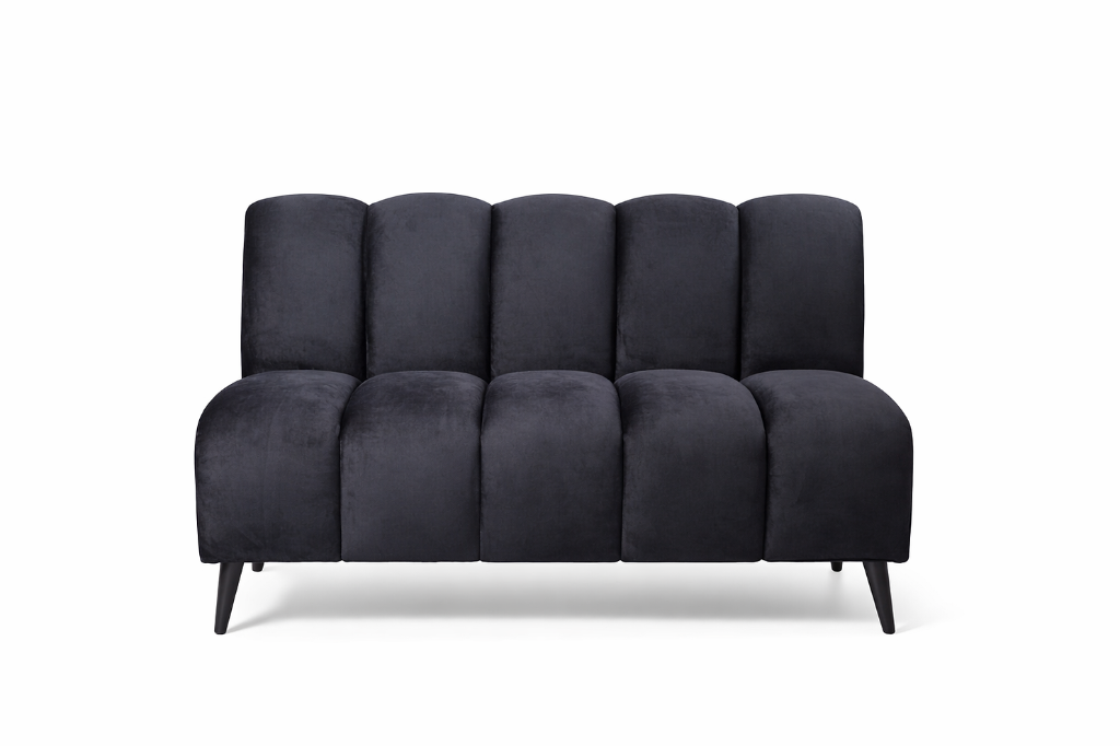 Banquette Cocoon – Velours casino noir personnalisable