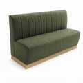 Banquette Rivoli – Couture verticale, plinthe bois & tissu Gava 36 Vert Forêt