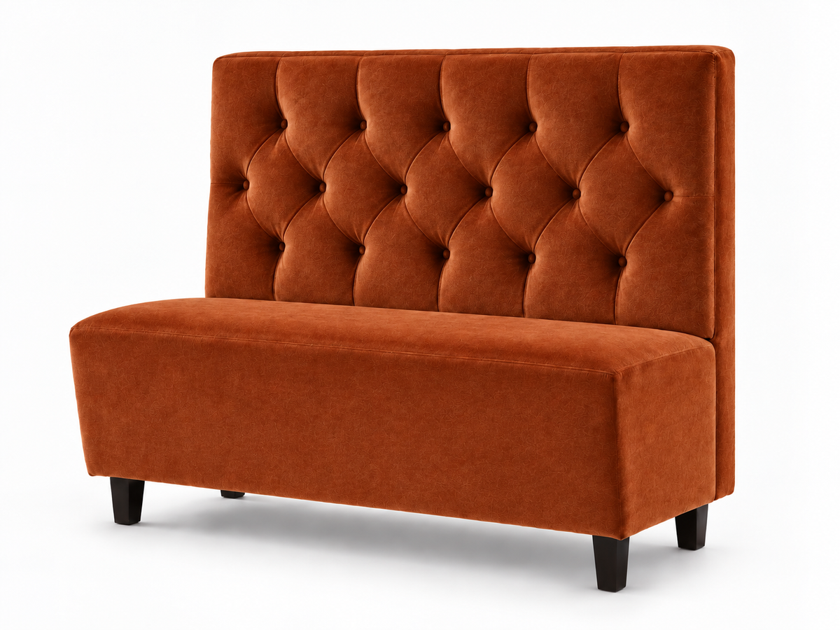 Banquette Trianon – Capitonnée & velours Casino Terra Cotta