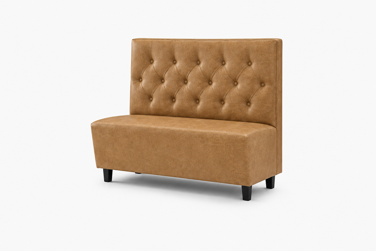 Banquette Trianon – Capitonnée & similicuir Savane