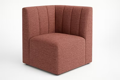 Banquette d’angle Prestige – Couture verticale & tissu Aragon Terra 59