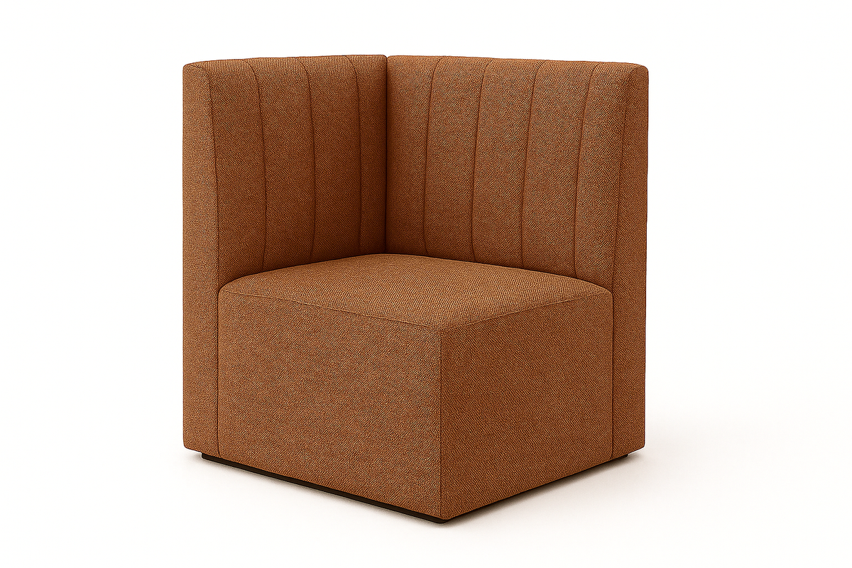 Banquette d’angle Prestige – Couture verticale & tissu Wind Terra 56