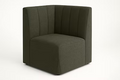 Banquette d’angle Prestige – Couture verticale & tissu Wind Vert 75