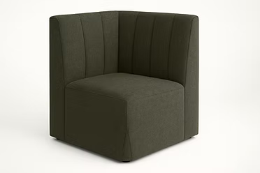 Banquette d’angle Prestige – Couture verticale & tissu Wind Vert 75
