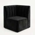 Banquette d’angle Prestige – Couture verticale & velours Casino Noir