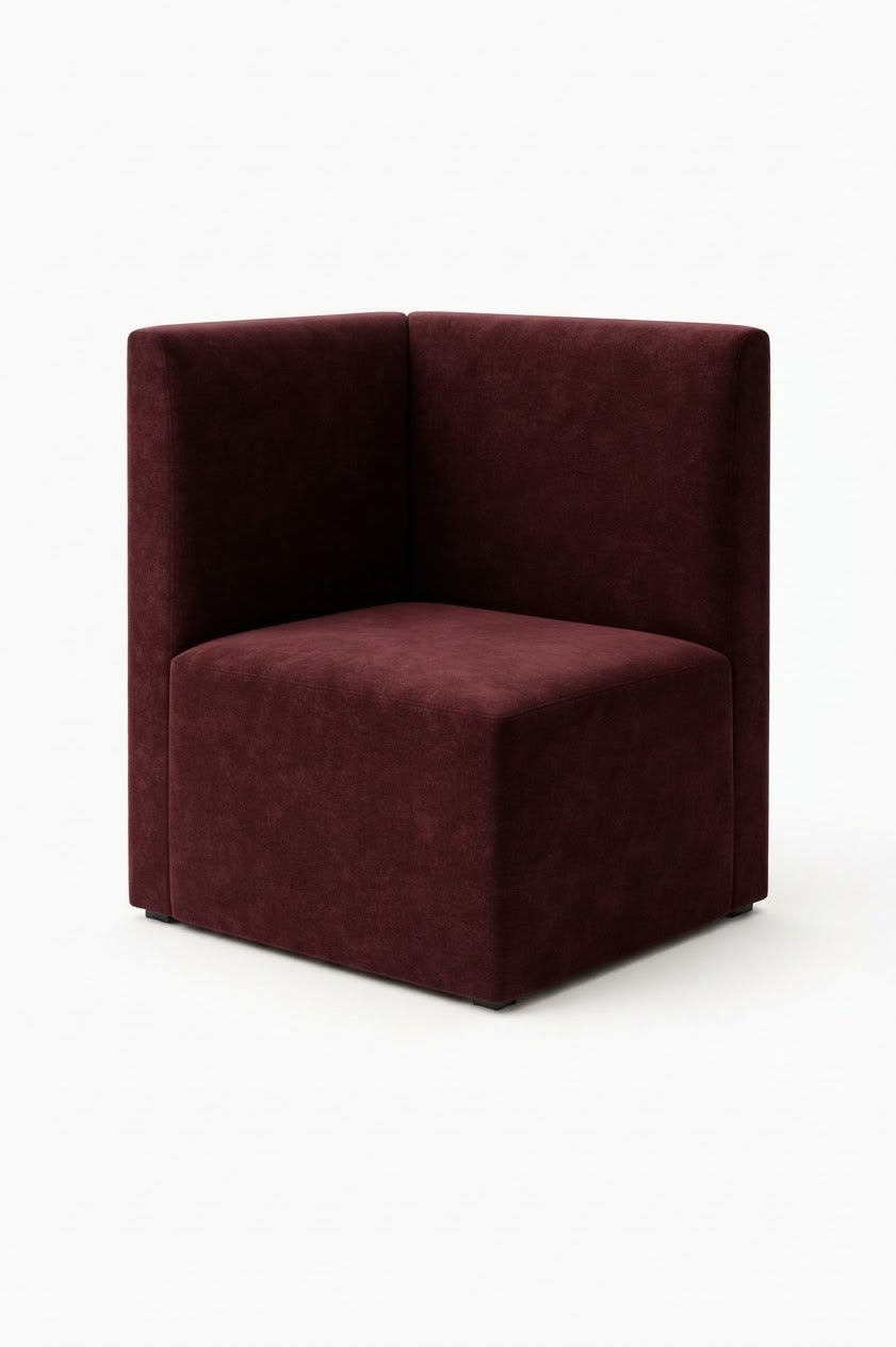 Banquette d’angle Sorrento – Lisse & velours Casino Bordeaux