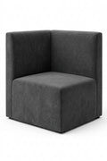Banquette d’angle Sorrento – Lisse & velours Casino Gris Graphite