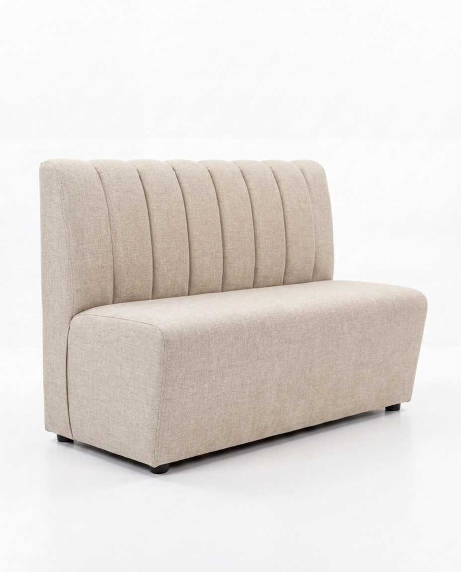 Banquette Prestige – Couture verticale & tissu Greige