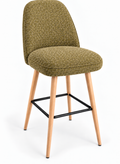Tabouret de bar Pienza en tissu Gava 45 – Pieds hêtre naturel