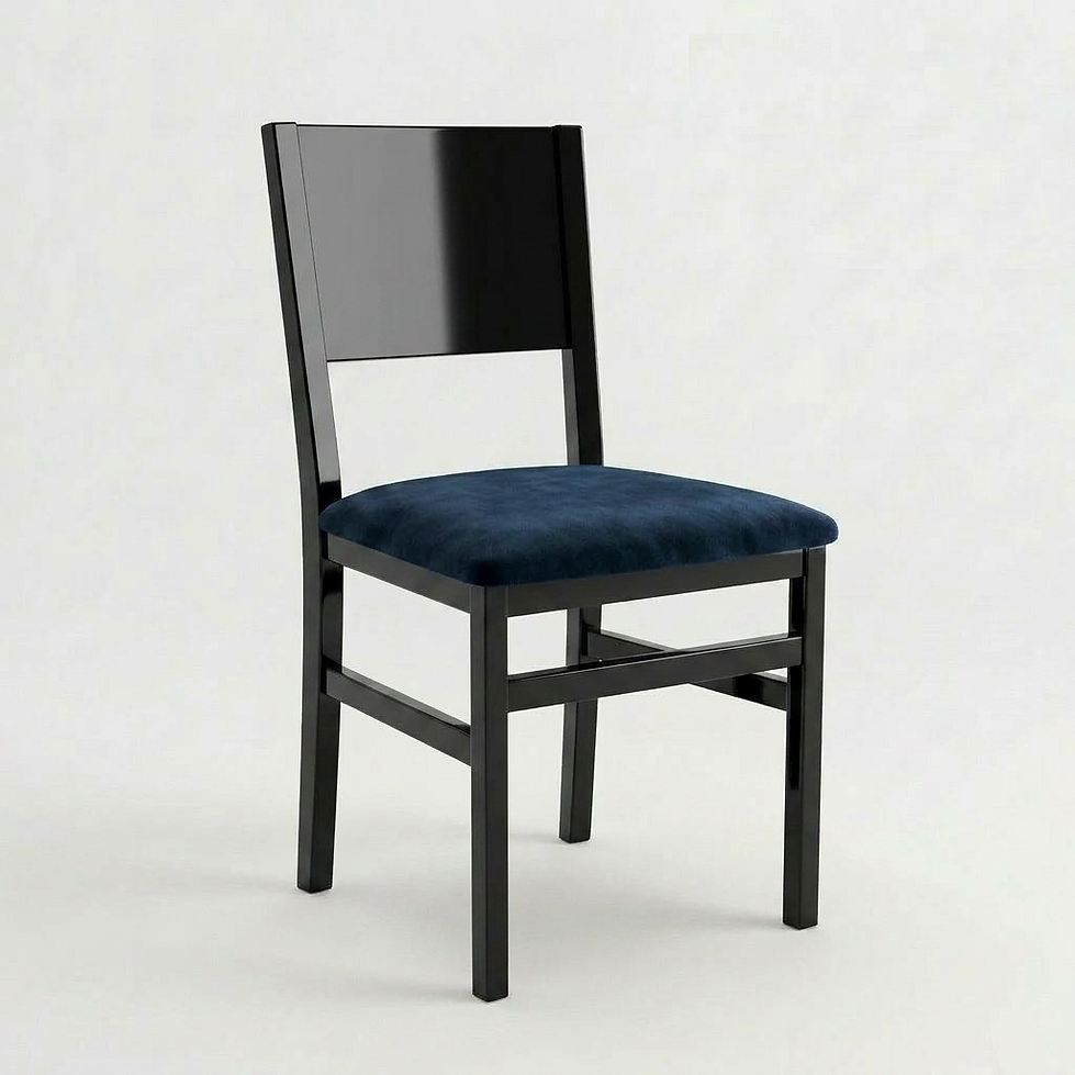 Chaise Parma – Bois laqué noir & velours Casino personnalisable