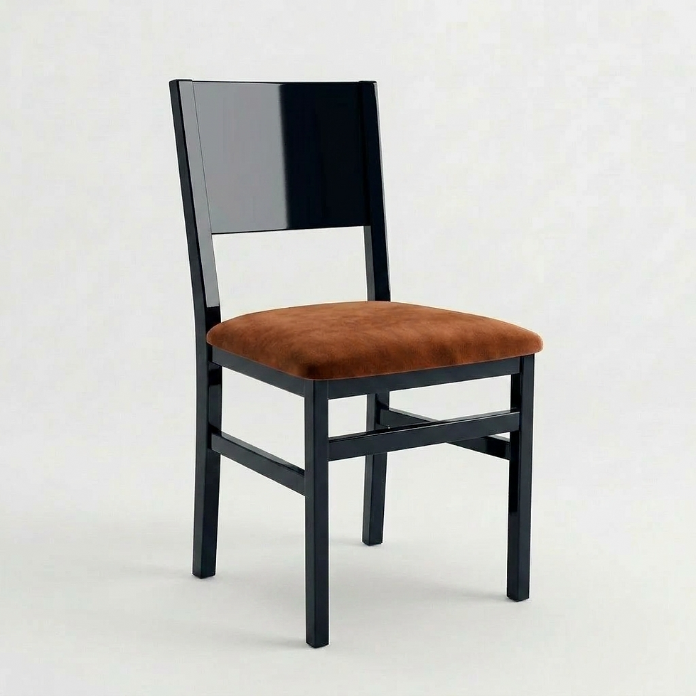 Chaise Parma – Bois laqué noir & velours Casino personnalisable