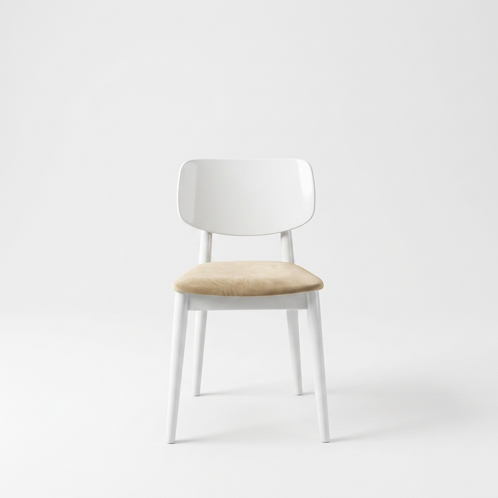 Chaise Verona – Hêtre blanc laqué & velours personnalisable
