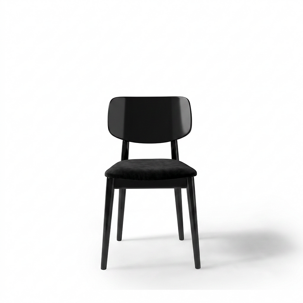 Chaise Verona – Hêtre noir laqué & velours personnalisable