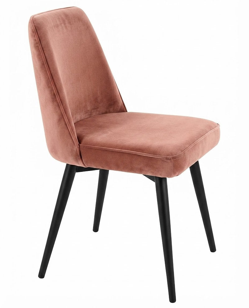 Chaise Lucca – Bois noir & velours personnalisable