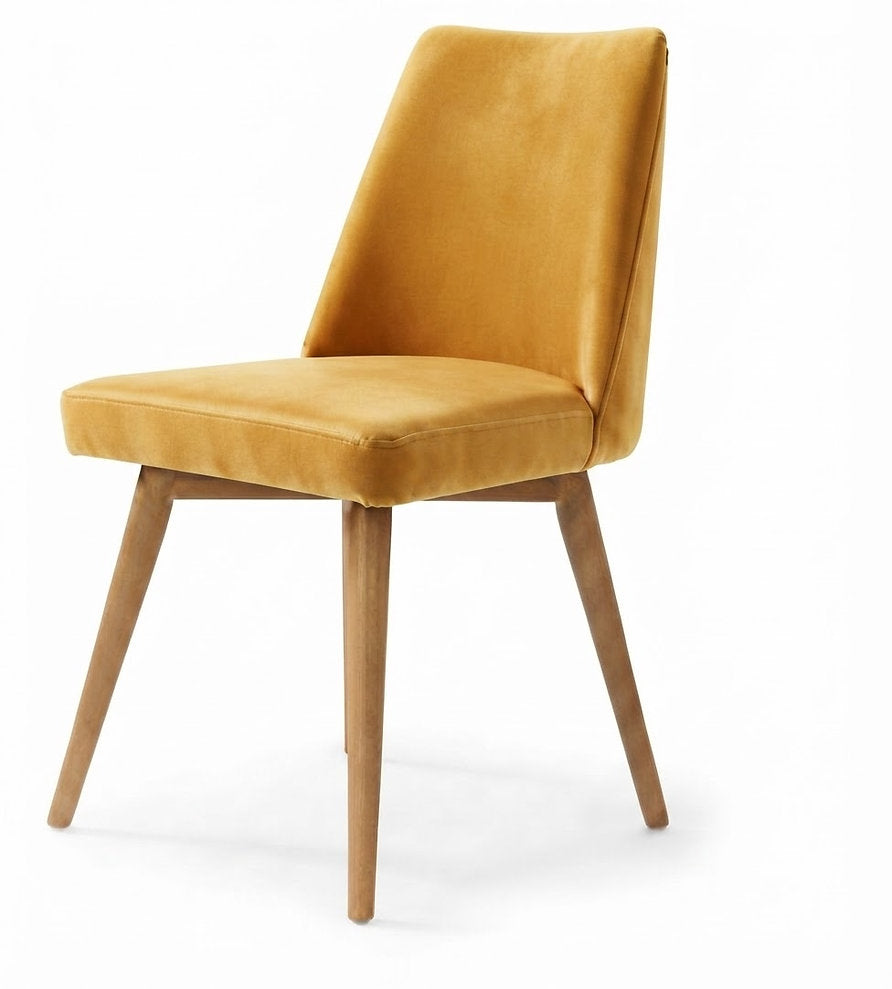 Chaise Lucca – Hêtre Naturel & velours personnalisable
