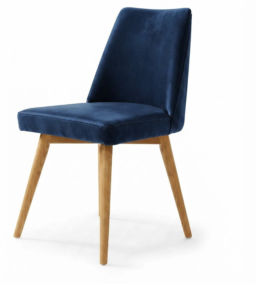 Chaise Lucca – Hêtre Naturel & velours personnalisable