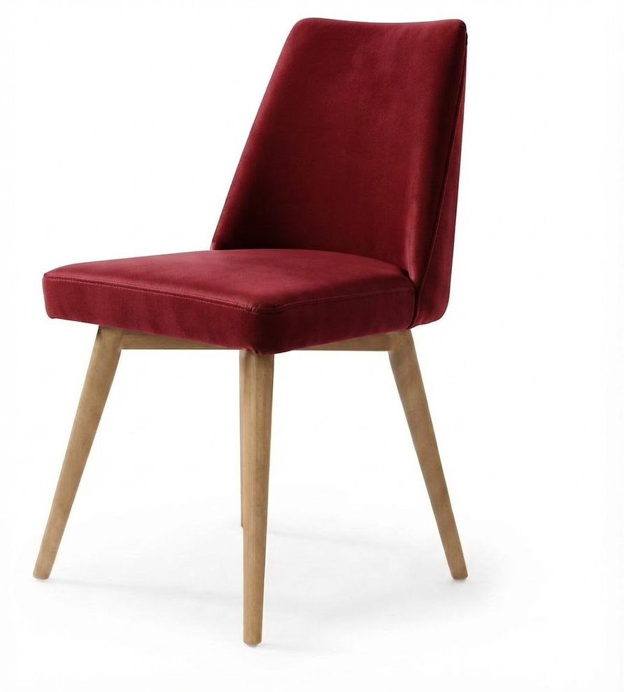 Chaise Lucca – Hêtre Naturel & velours personnalisable