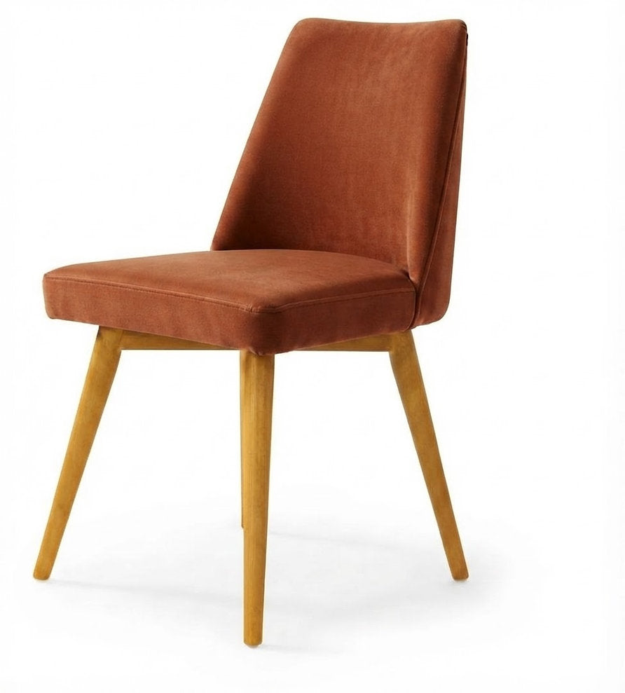 Chaise Lucca – Hêtre Naturel & velours personnalisable