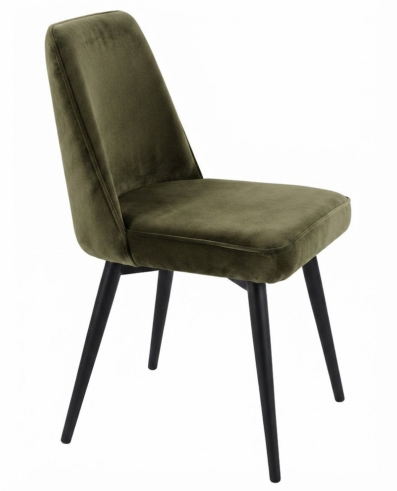 Chaise Lucca – Bois noir & velours personnalisable