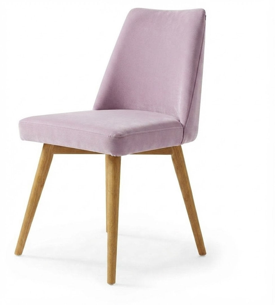 Chaise Lucca – Hêtre Naturel & velours personnalisable