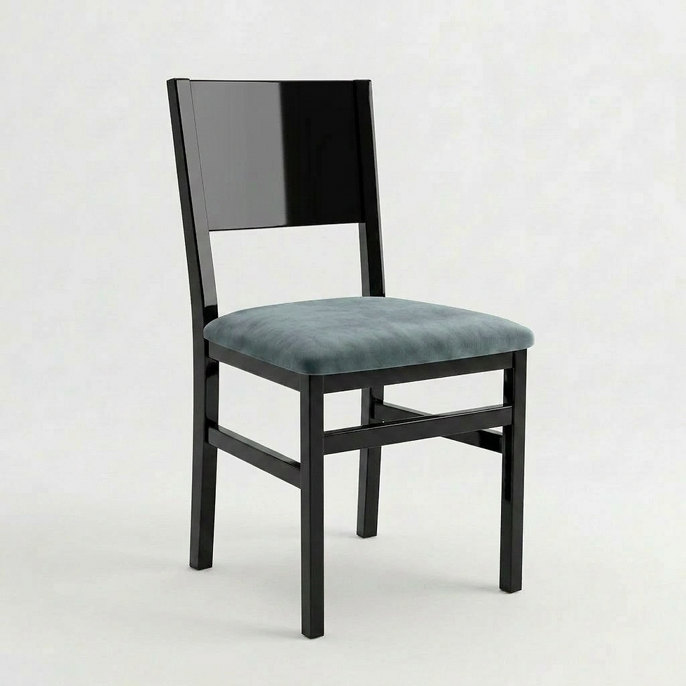 Chaise Parma – Bois laqué noir & velours Casino personnalisable