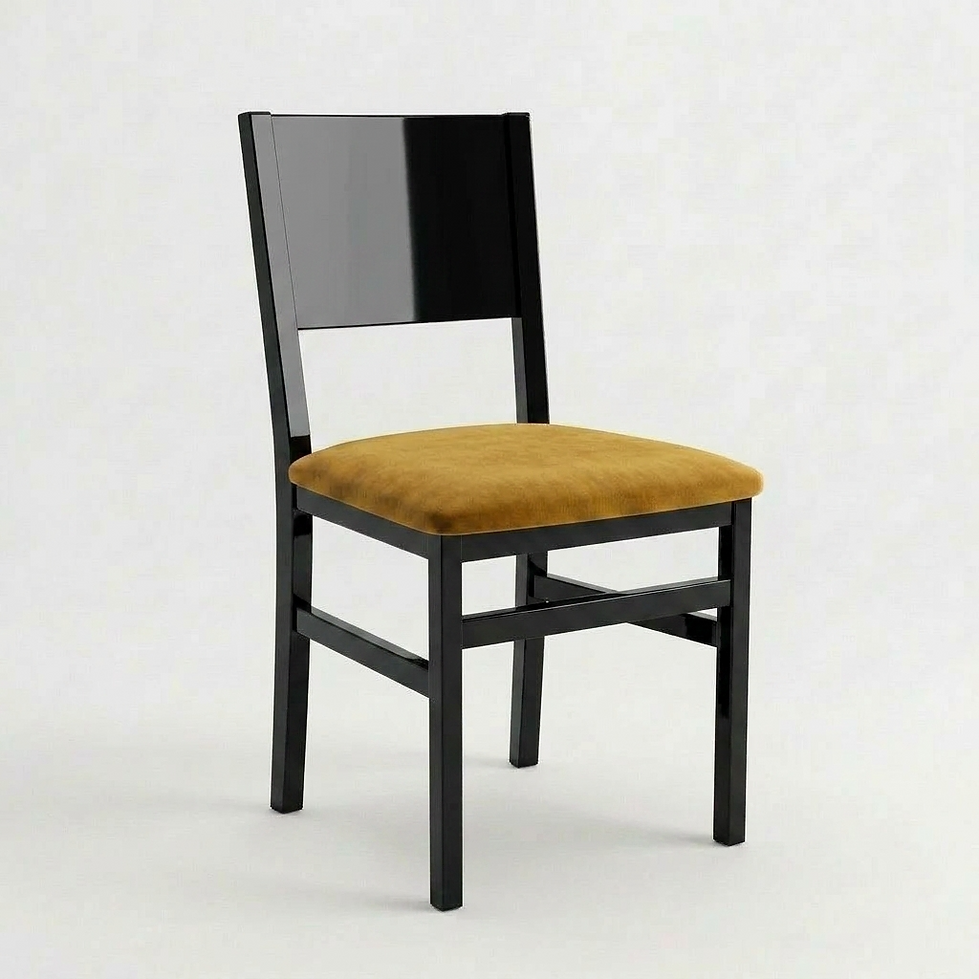 Chaise Parma – Bois laqué noir & velours Casino personnalisable