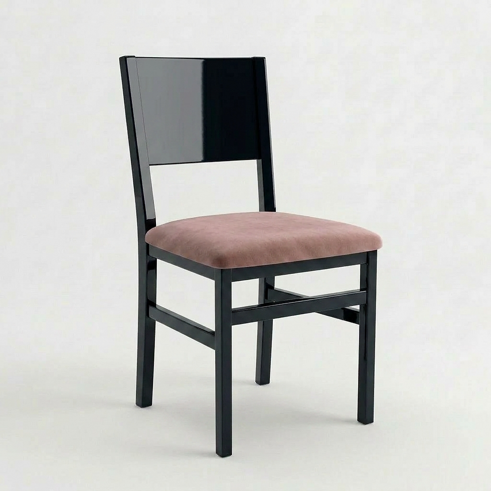 Chaise Parma – Bois laqué noir & velours Casino personnalisable
