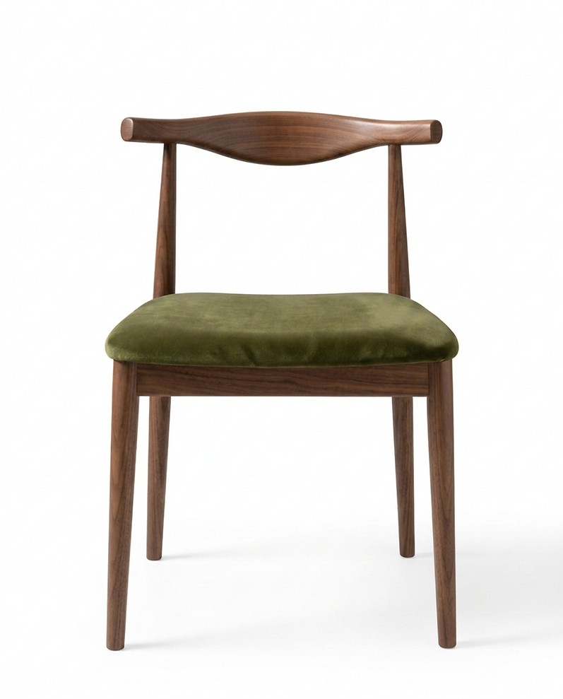 Chaise Siena – Hêtre teinté noyer & velours personnalisable