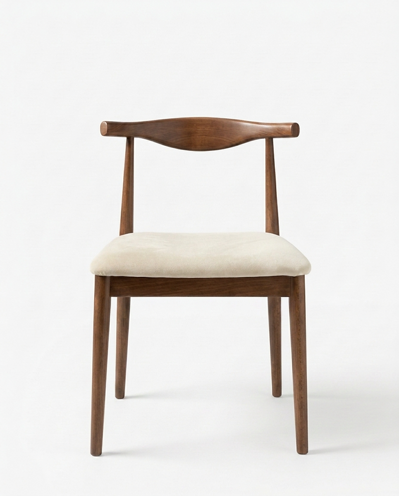 Chaise Siena – Hêtre teinté noyer & velours personnalisable