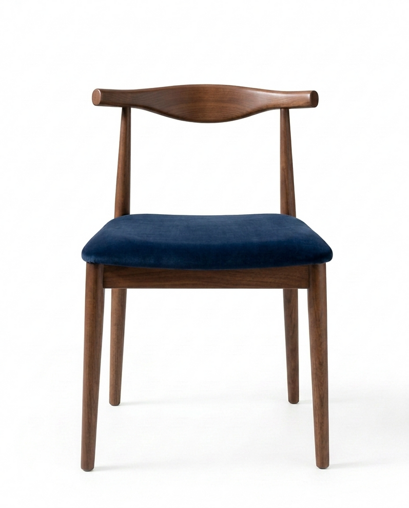 Chaise Siena – Hêtre teinté noyer & velours personnalisable