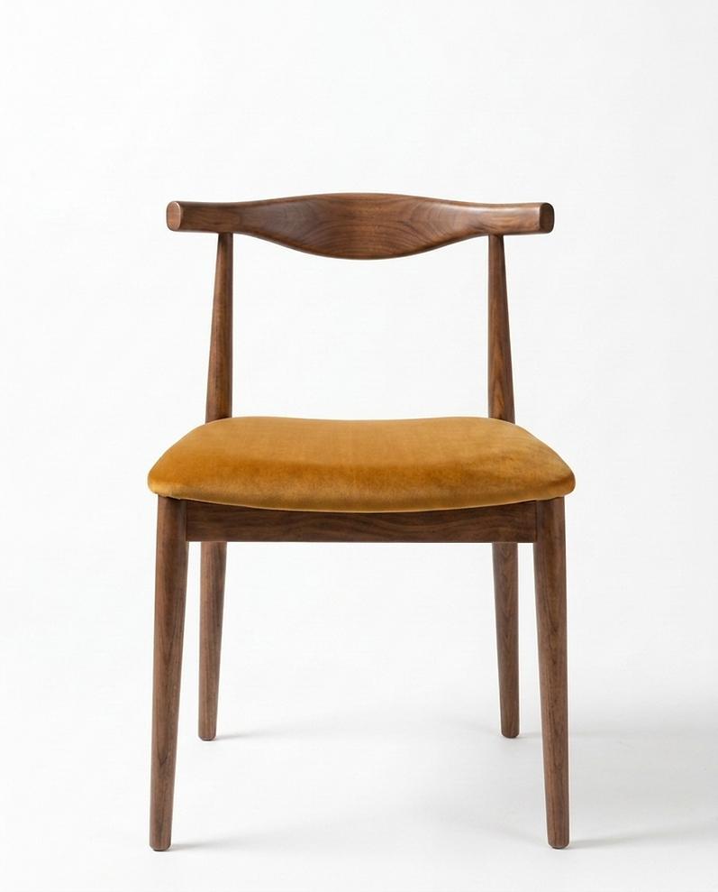Chaise Siena – Hêtre teinté noyer & velours personnalisable