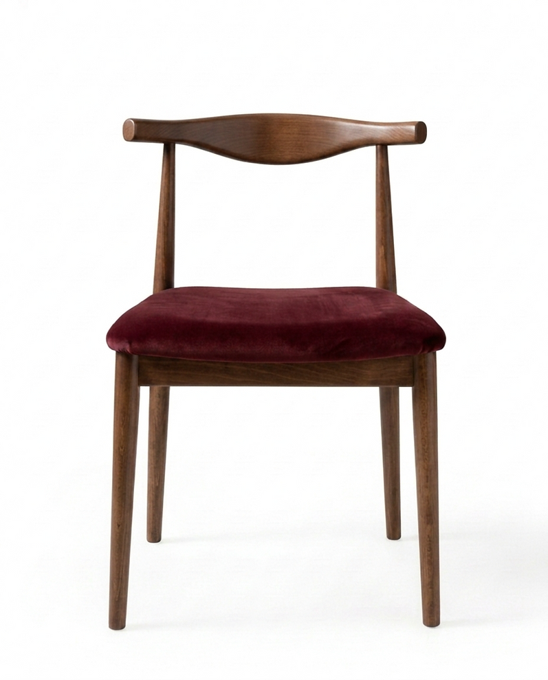 Chaise Siena – Hêtre teinté noyer & velours personnalisable