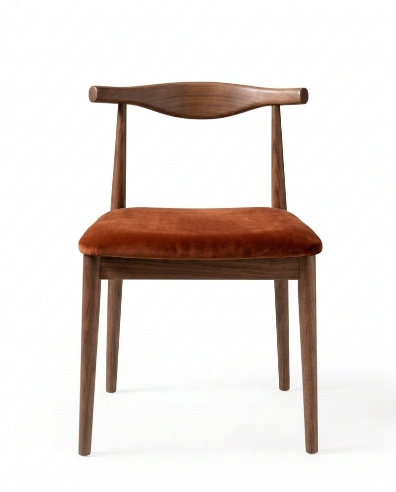 Chaise Siena – Hêtre teinté noyer & velours personnalisable
