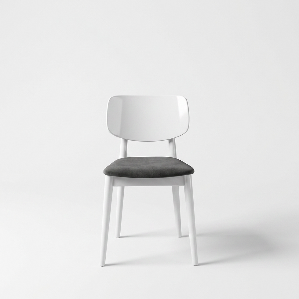 Chaise Verona – Hêtre blanc laqué & velours personnalisable