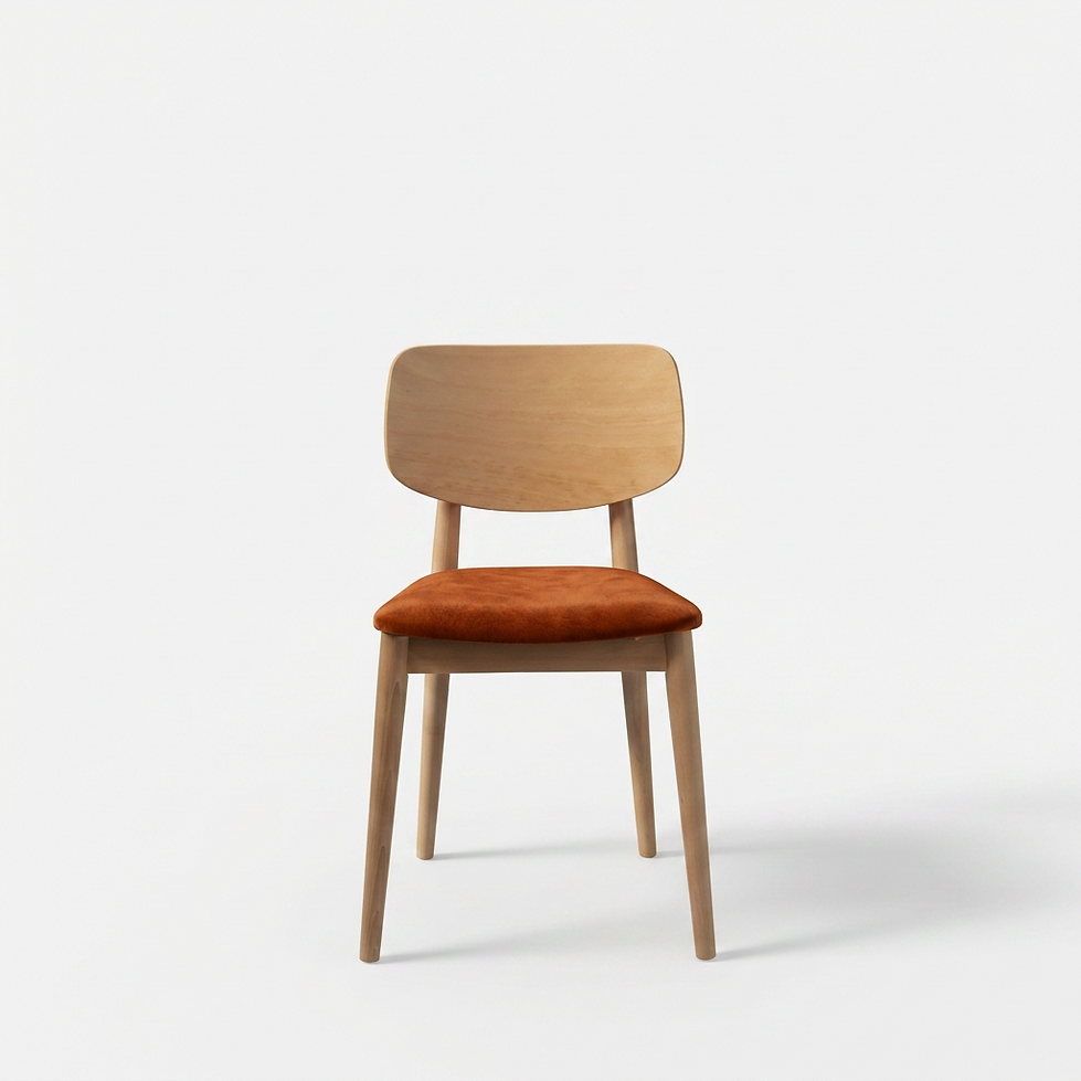 Chaise Verona – Hêtre naturel & velours personnalisable
